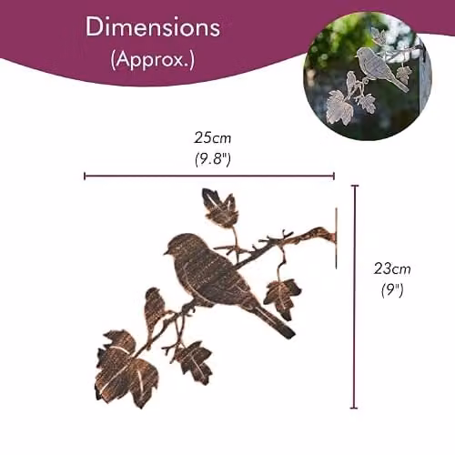 Paper High Black Metal Bird Silhouette Garden Art Sculpture for Walls and Fences – 8