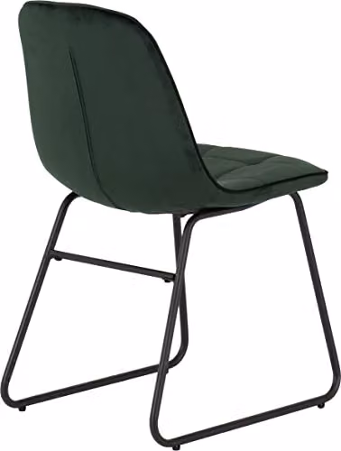 Seconique Lukas Set of 2 Green Velvet Dining Chairs with Metal Cantilever Base – 6