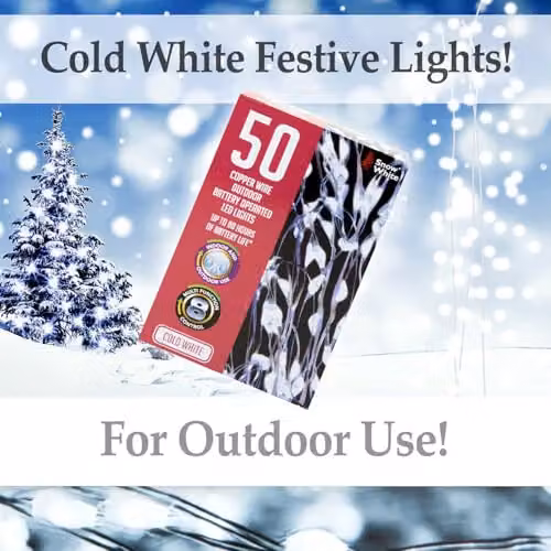 VFM e-Store Outdoor Copper Wire Christmas Lights in White (50 LEDs) – 4