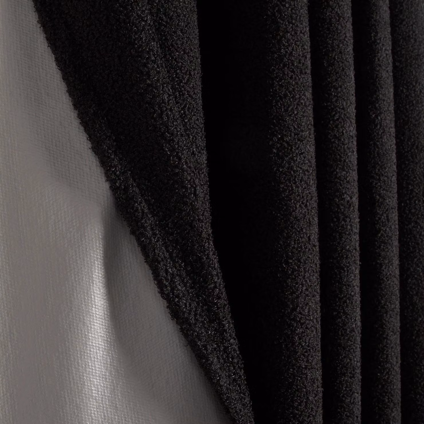 OHS Pair of Blackout Boucle Eyelet Curtains in Black, Width: 228 cm, Drop: 228 cm – 4