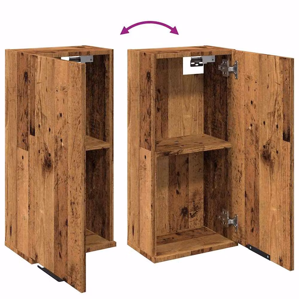 Berkfield Home Wall-mounted Rustic Bathroom Cabinet in Brown, W/D/H: 32 x 20 x 67 cm – 4