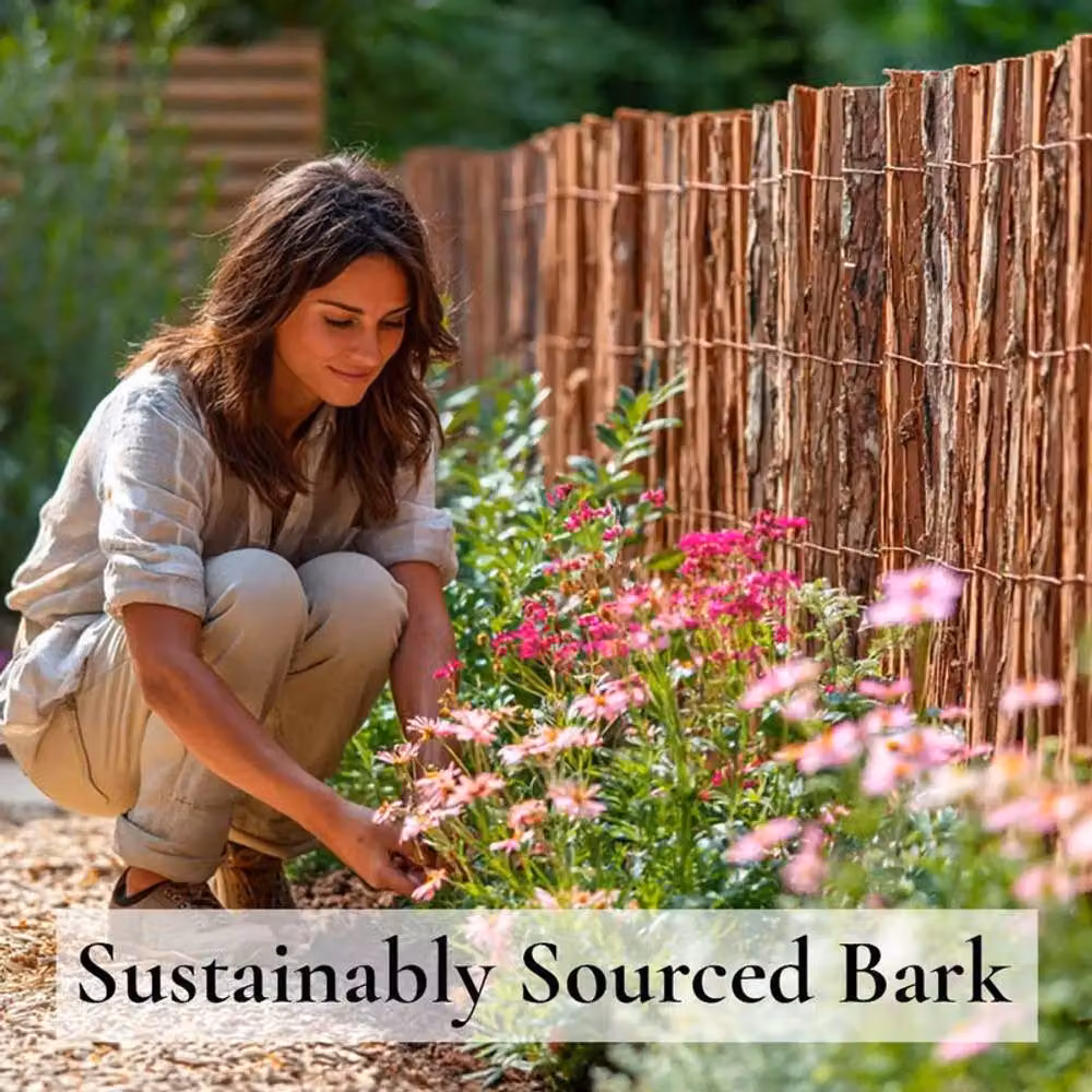Access Garden Products Premium Woven Bark Fencing Screening Roll, Brown, L 400 cm x H 200 cm – 6