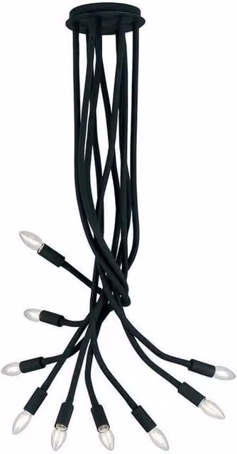 Netlighting LOVER 9 Light Multi Arm Semi Flush Ceiling Light, Black, W: 100 cm, D: 120 cm – 1