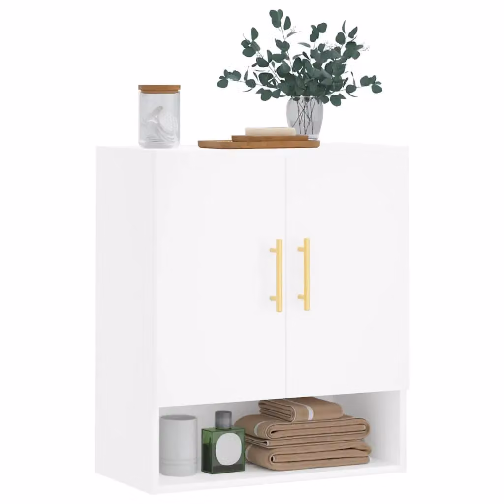 Berkfield Home White Wall Mounted Cabinet with Hinged Doors and Internal Shelves, W/D/H: 60 x 31 x 70 cm – 2