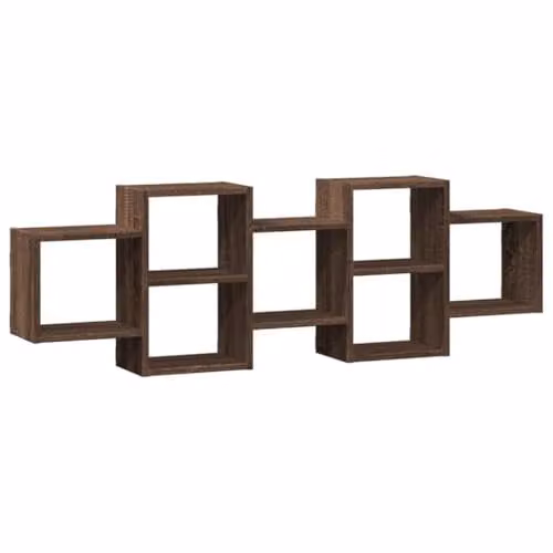 vidaXL Wall Mounted Shelf in Brown, W: 129 cm, D: 42 cm, H: 18 cm – 1