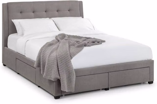 Cheshire Pear Grey Upholstered 4 Drawer King Bed 150 x 200 cm – 1