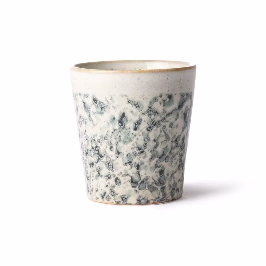 HKLIVING 70s Ceramics Coffee Mug in Grey and White