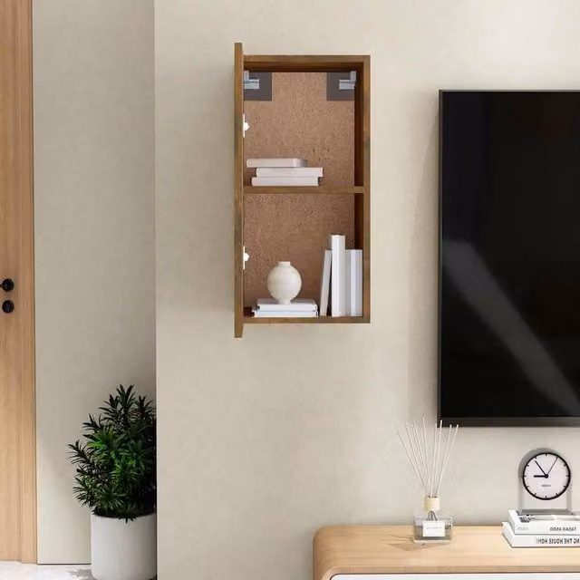 Berkfield Home Smoked Oak TV Cabinet in Brown, W/D/H: 30.5 x 30 x 60 cm