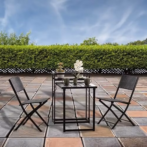 Seconique Foldaway 1+2 Garden Set in Black – 1