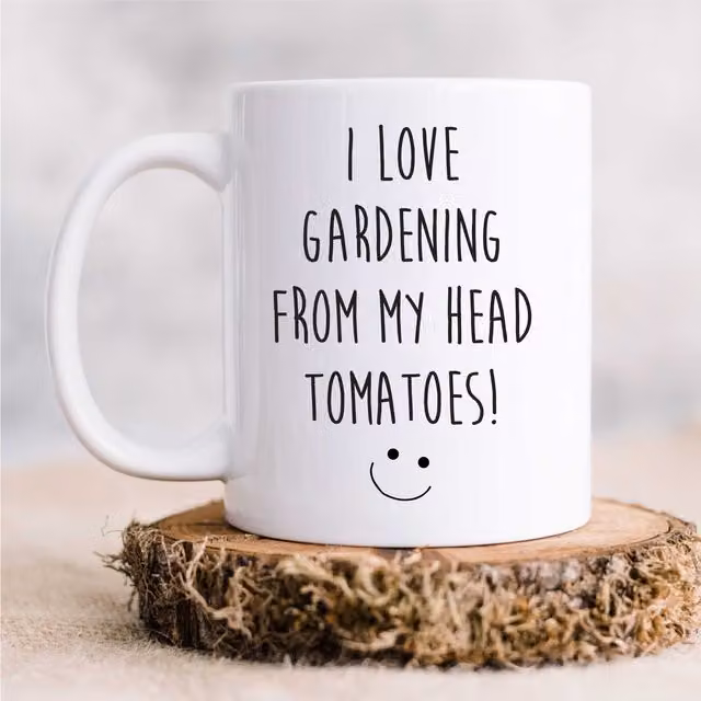 60 Second Makeover I Love Gardening From My Head Tomatoes Mug in White