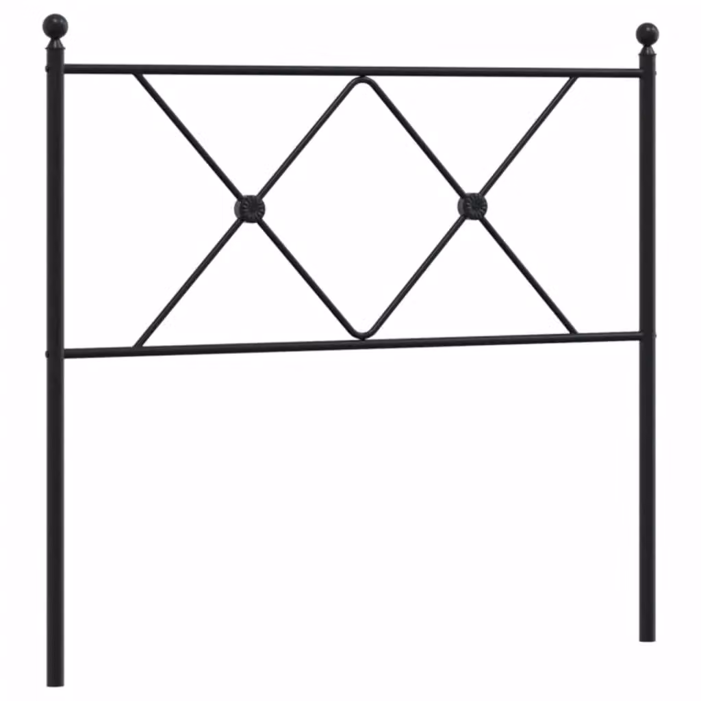 Berkfield Home Classic Metal Headboard in Black, Width: 90 cm – 2
