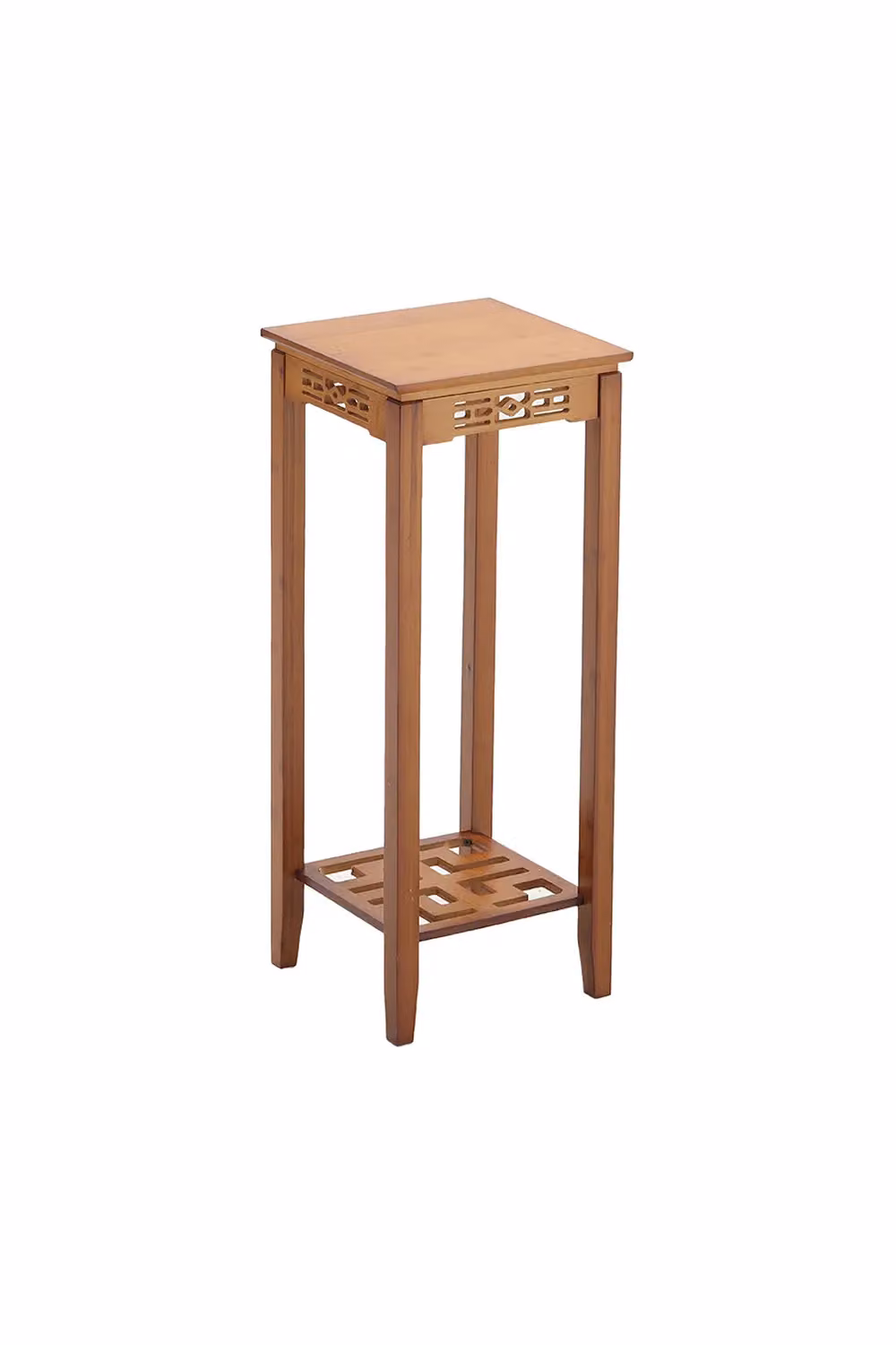 Living and Home 2-Tier Bamboo Plant Stand in Brown Rustic Style – 2