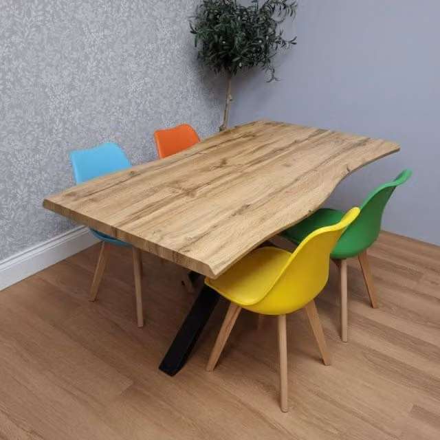 KOSY KOALA Modern Rectangular Dining Table and 4 Multicolour Plastic Chairs Set