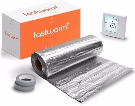 Fastwarm Digital Electric Underfloor Heating Foil Mat, Silver, 18m2