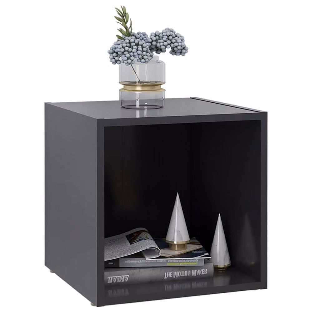Berkfield Home Set of 4 Grey Minimalist TV Cabinets in Matt Engineered Wood W/D/H: 37 x 35 x 37 cm – 3
