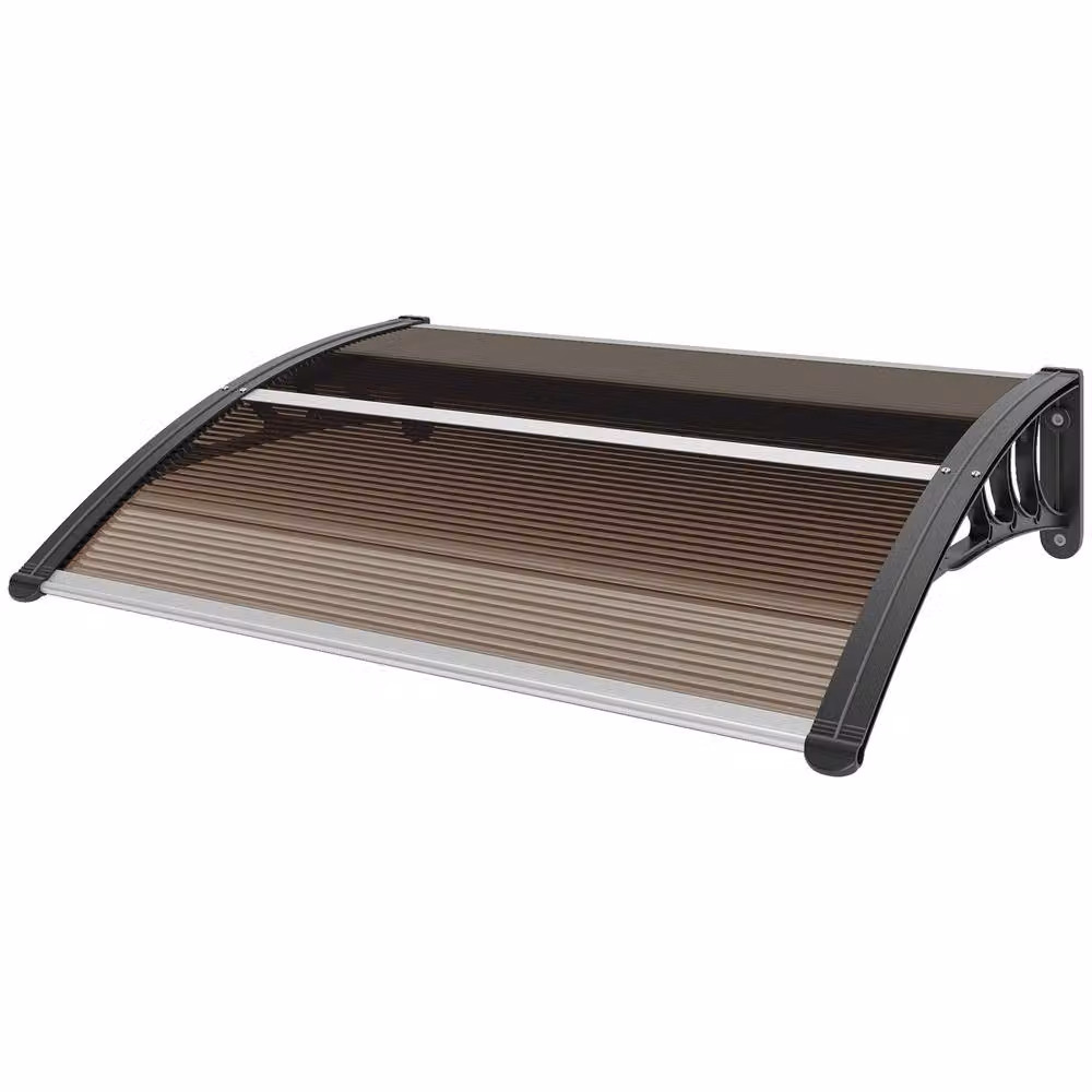 Rolipo Brown Front Door Canopy Awning Rain Shelter W: 100 cm, D: 75 cm – 2