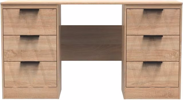 Ready Assembled 2 U Washington 6 Drawer Kneehole Desk in Light Oak – 1