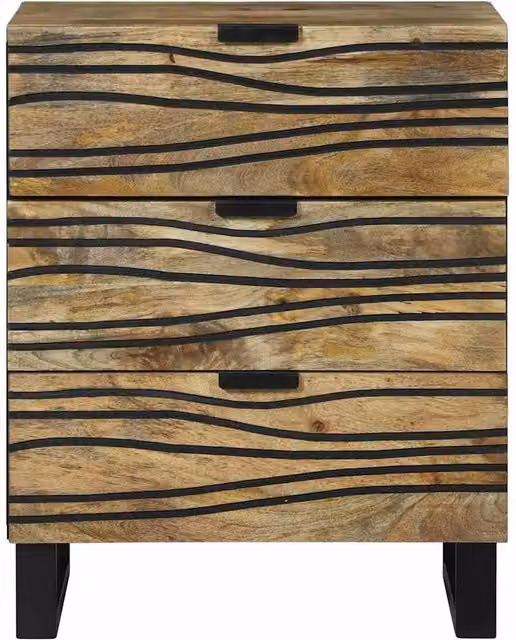 Berkfield Home Modern Bedside Cabinet in Brown Solid Mango Wood, W/D/H: 50 x 33 x 60 cm – 1