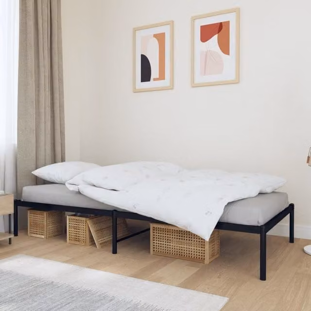Berkfield Home Classic Metal Bed Frame, Black, W: 90 cm, L: 200 cm – 1