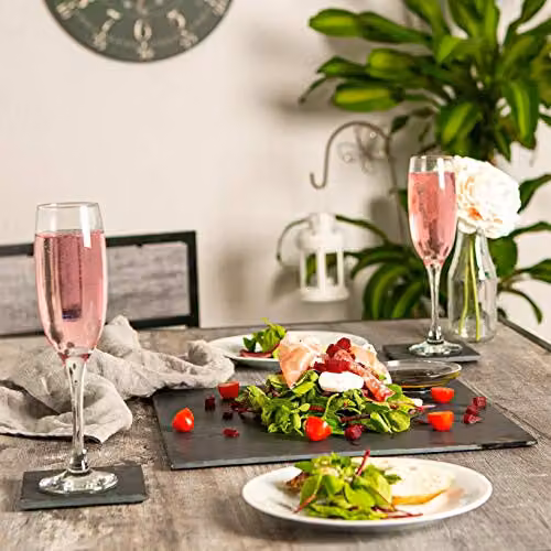 Argon Tableware Square Black Slate Placemats, Set of 6, W: 33 cm – 4