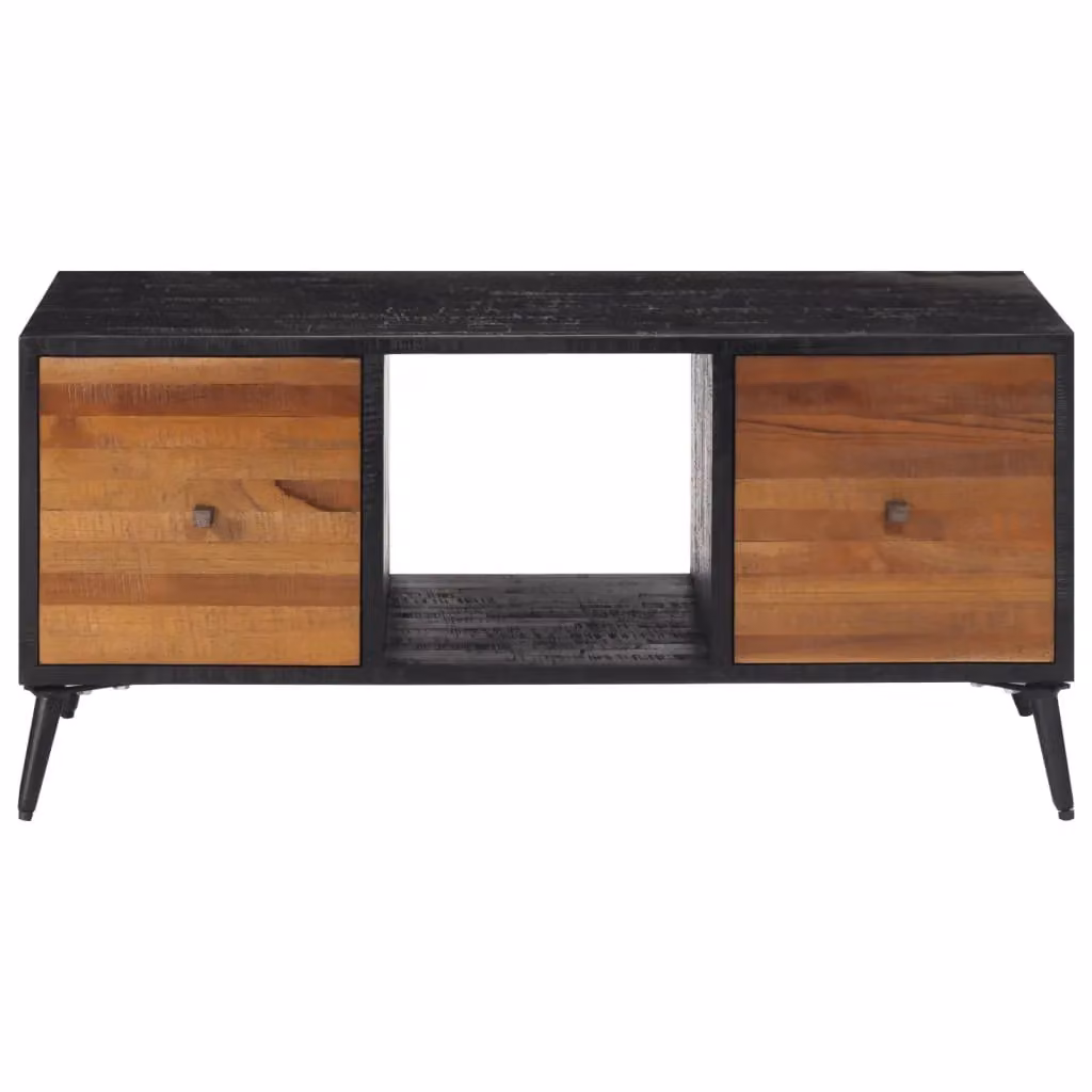 Berkfield Home Reclaimed Teak Coffee Table in Brown, W/D/H: 90 x 50 x 41 cm – 2