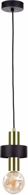 Netlighting Unica Slim Pendant Ceiling Light in Black and Gold, Diameter: 12 cm, E27