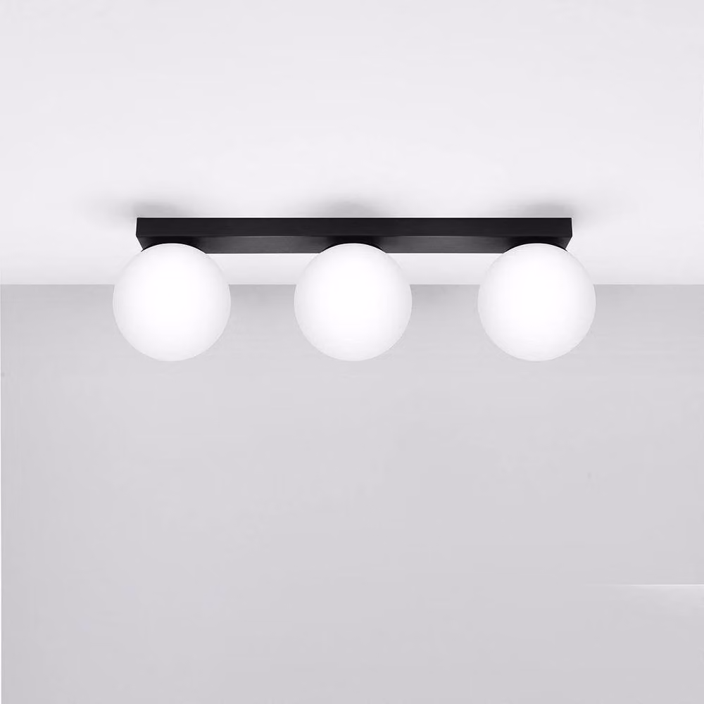 Sollux Lighting Techo Yoli Minimalist 3-Light Ceiling Lamp in Black, W/D/H: 50 x 14.5 x 12 cm – 2