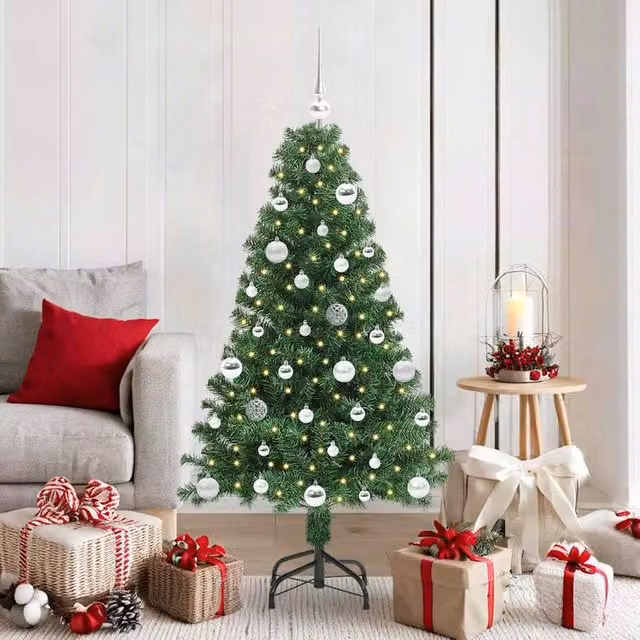 Berkfield Home Artificial Christmas Tree with 150 LEDs and Stand, Green, Height: 150 cm – 1
