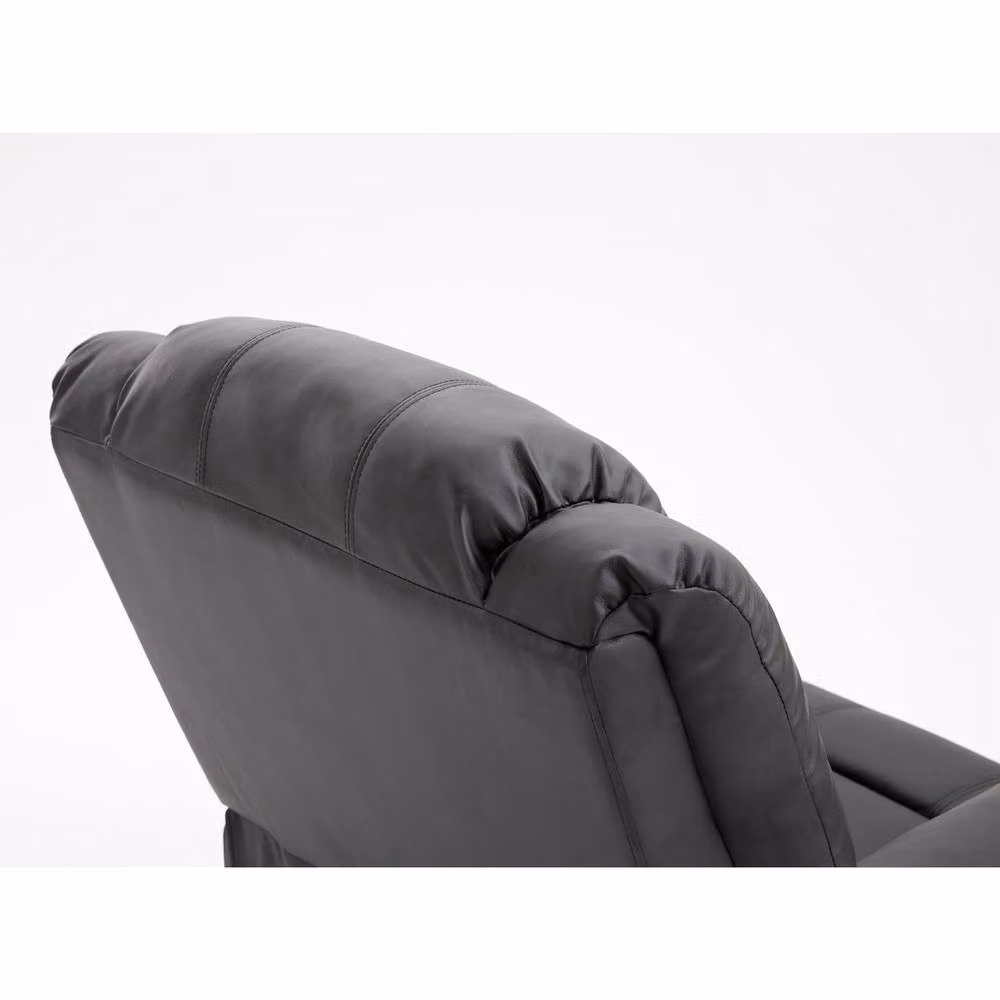 SquareBoxx Hawthorne Recliner Armchair in Black Synthetic Leather – 4