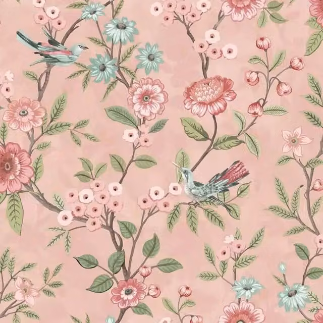 Fine Décor Eleanor Floral Botanical Wallpaper in Pink