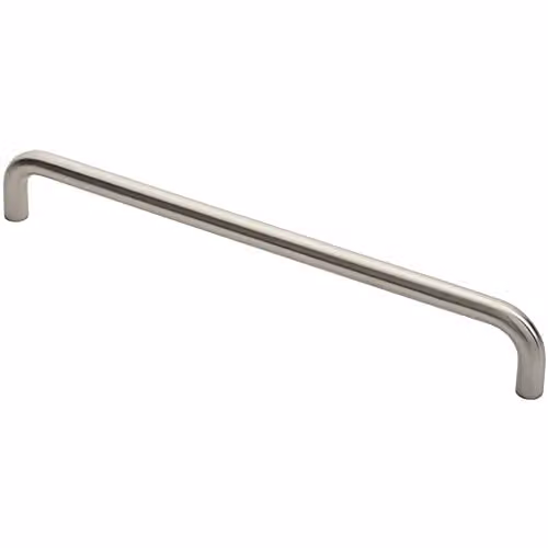 Loops Round D Bar Pull Handle in Brushed Silver Stainless Steel, Fixing Centres: 425 mm, Size: 444 x 19 mm