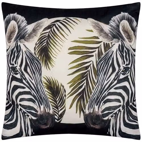 Paoletti Leopardis Zebra Woven Outdoor Polyester Filled Cushion, Multicolour, W/D/H: 50 x 50 x 50 cm – 1