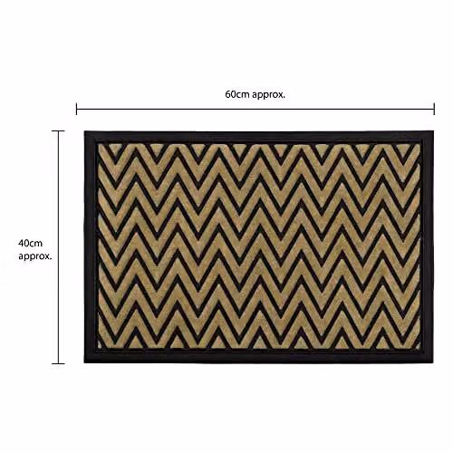 JVL Vienna Heavy Duty Rubber Backed Scraper Entrance Doormat, Brown, W: 40 cm, D: 60 cm – 2