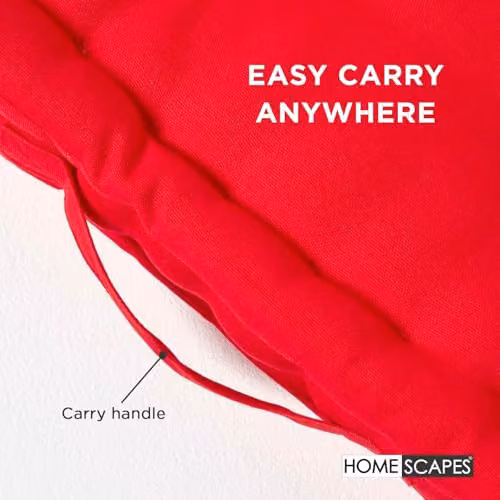 HOMESCAPES Red Cotton Square Floor Cushion W/D/H: 40 x 40 x 8 cm – 2