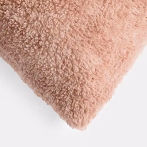 OHS Teddy Marl Fleece Cushion Covers, Blush Pink, Pack of 2, W/D/H: 45 x 45 x 45 cm – 3