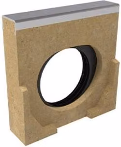 Polydrain Mineral Cast Polymer Concrete Channel Drainage End Cap Outlet for Female End, Beige