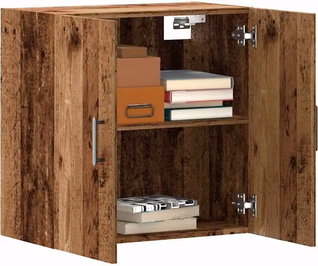 Berkfield Home Wall Cabinet in Old Wood Brown, W/D/H: 60 x 31 x 60 cm