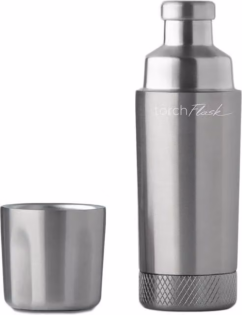 High Camp Flasks Torch Hip Flask in Silver, 177.44 ml – 1