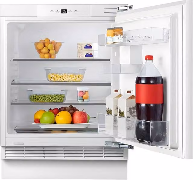 Teknix BITHUL4 Under Counter Fridge in White with Reversible Door and E Energy Rating – 1