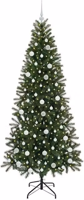 Berkfield Home Elegant Green Artificial Christmas Tree with 300 LEDs, Height: 210 cm