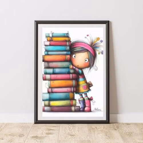 60 Second Makeover Bookish Typography Wall Art Poster, Multicolour, A3