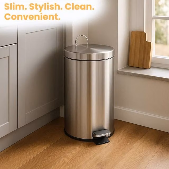Spetlek Silver Stainless Steel Pedal Bin, 5 Litre