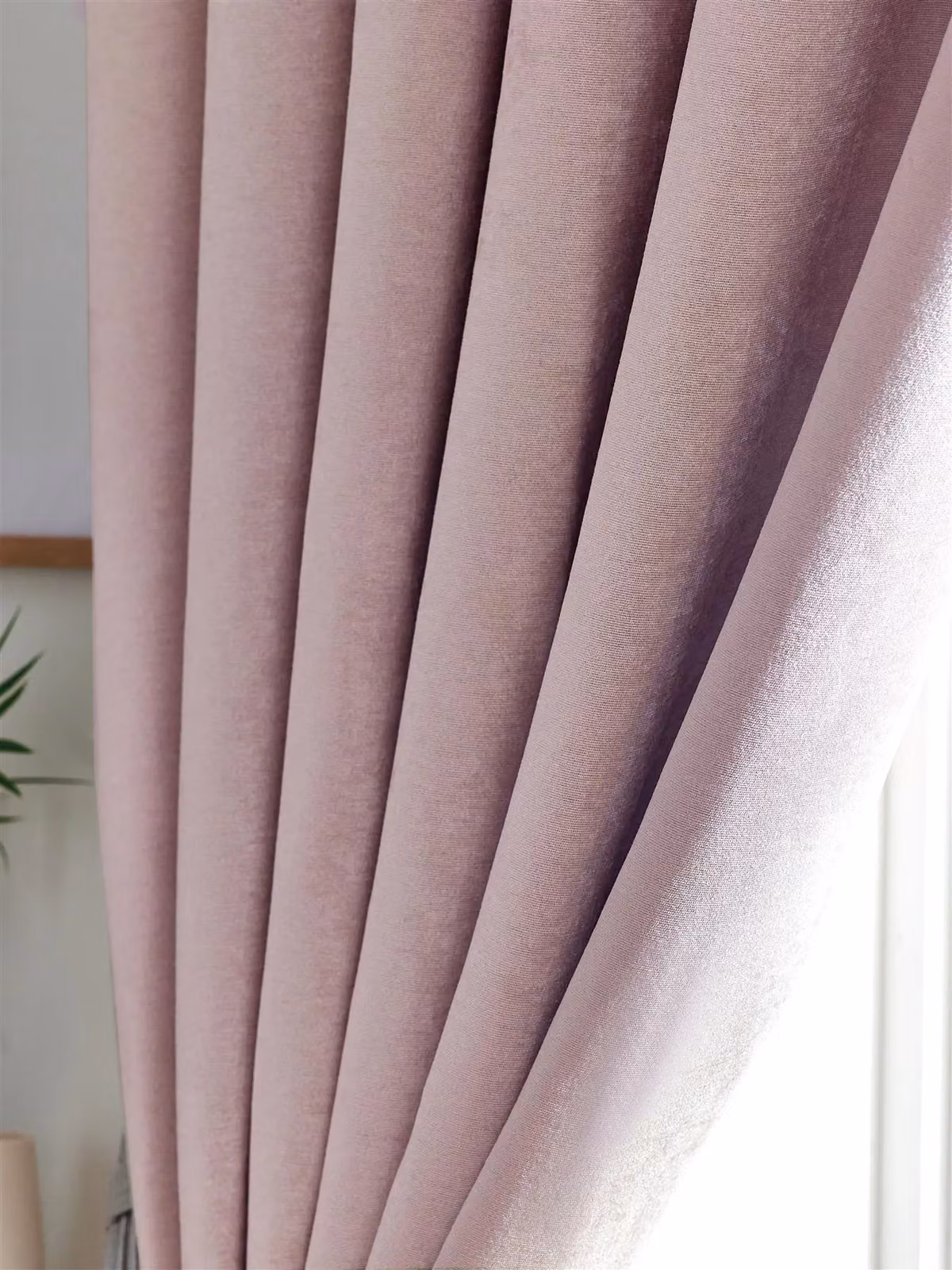 Luxury Living Pink Chenille Blackout Pencil Pleat Top Curtains, W: 117 cm, H: 96.5 cm – 3