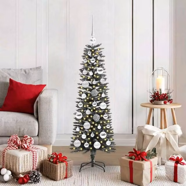 Berkfield Home Artificial Christmas Tree with Stand, Green, H x W x D: 120 x 40.5 x 40.5 cm