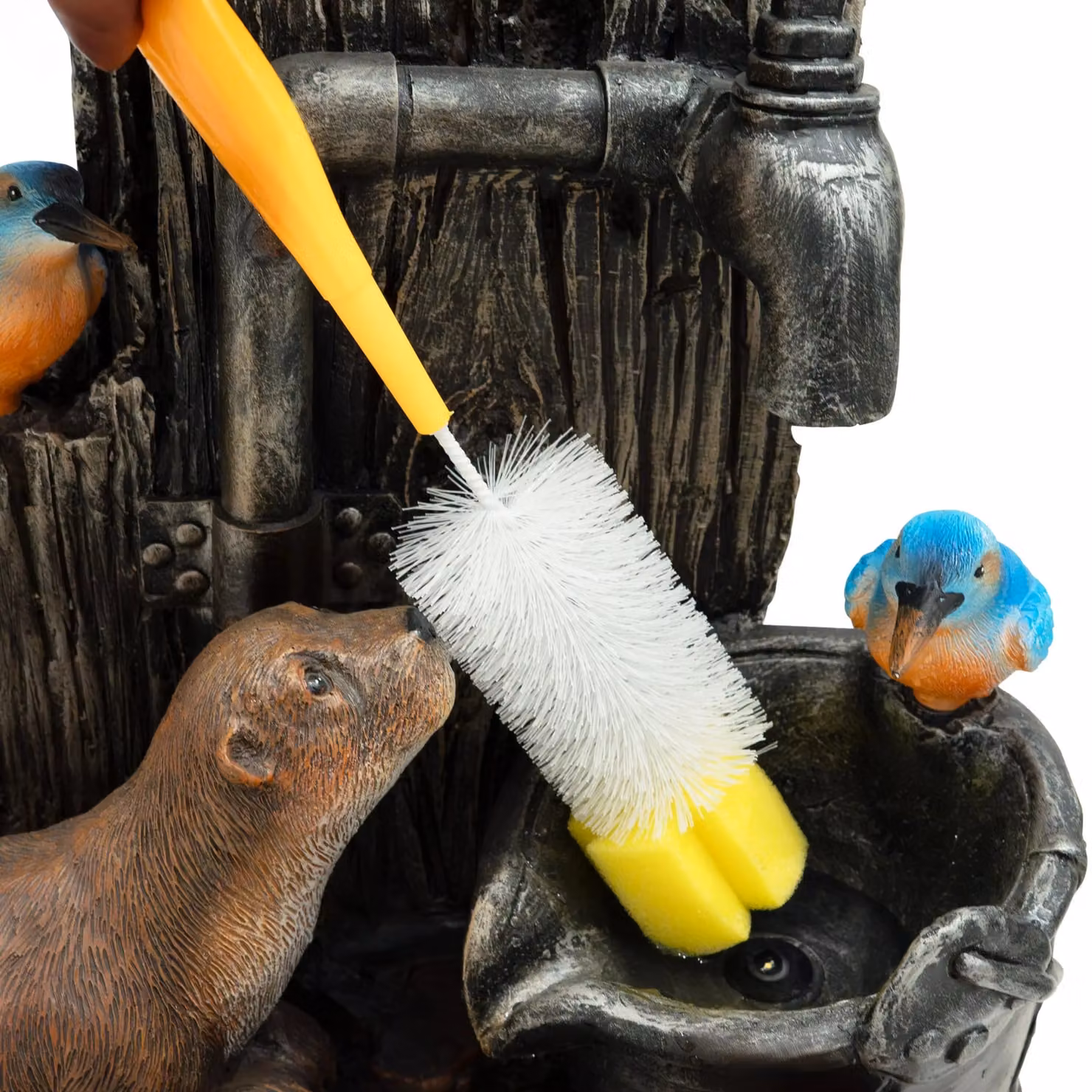 Monstershop Otter Oasis Electric Water Feature in Grey, Polyresin Tabletop Fountain, W/D/H: 38.5 x 30.0 x 62.0 cm – 4