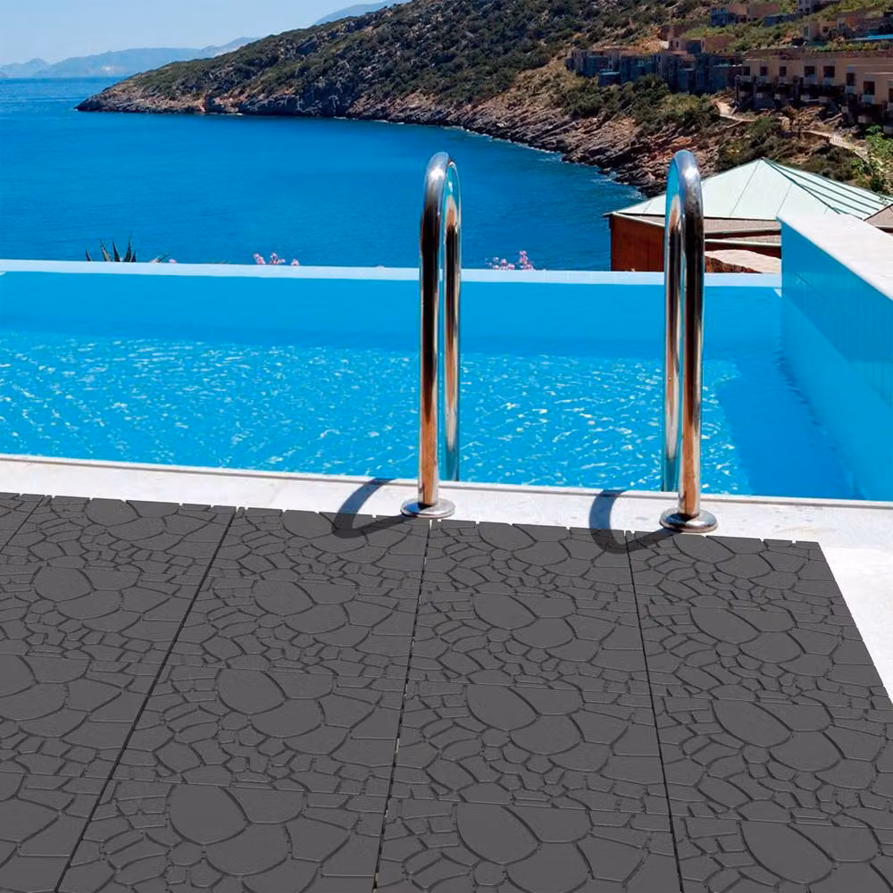 Garwarm 44 Piece Interlocking Plastic Deck Tiles for Porch, Black – 4
