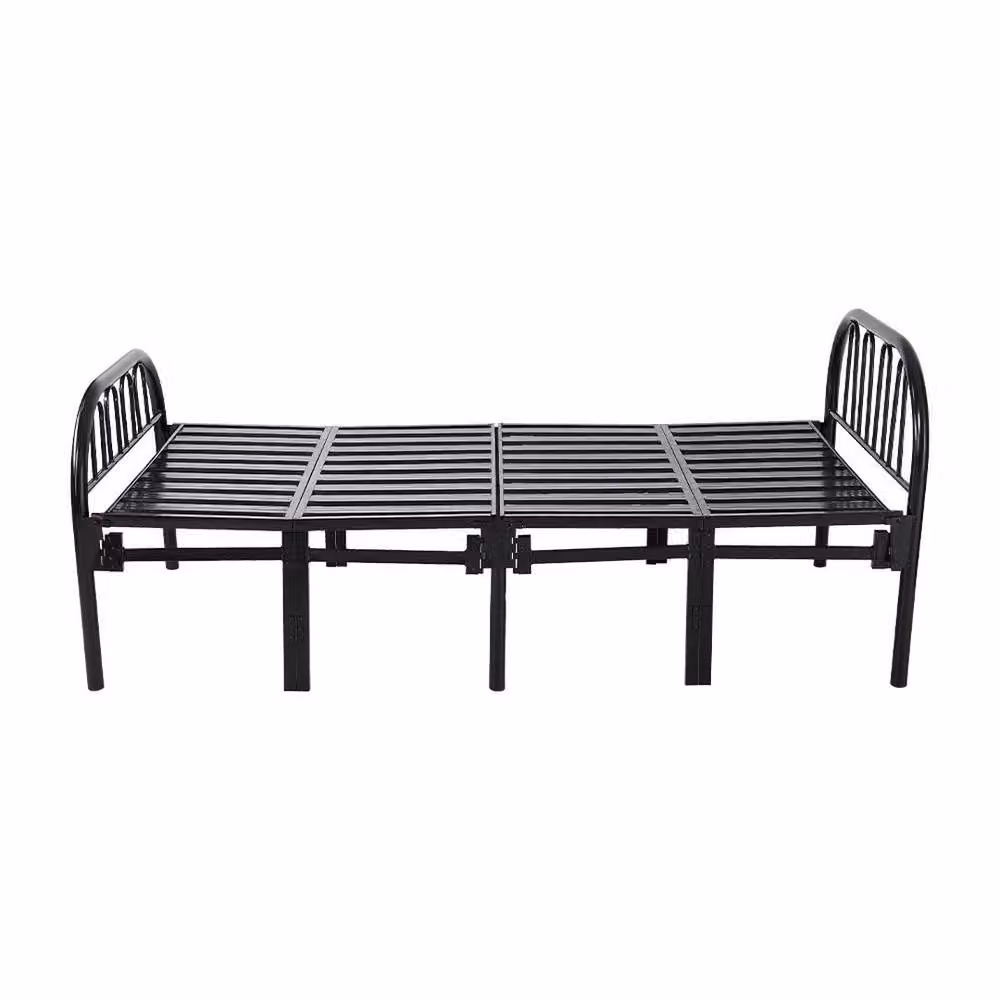 Kelvenix Heavy Duty Folding Single Metal Bed Frame, Black, W: 80 cm, L: 190 cm – 2