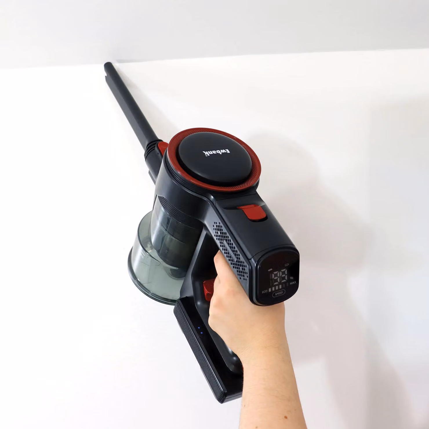 Ewbank AIRDASH1 2-in-1 Cordless Stick Vacuum Cleaner with HEPA Filter and LED Headlight in Red or Black – 6