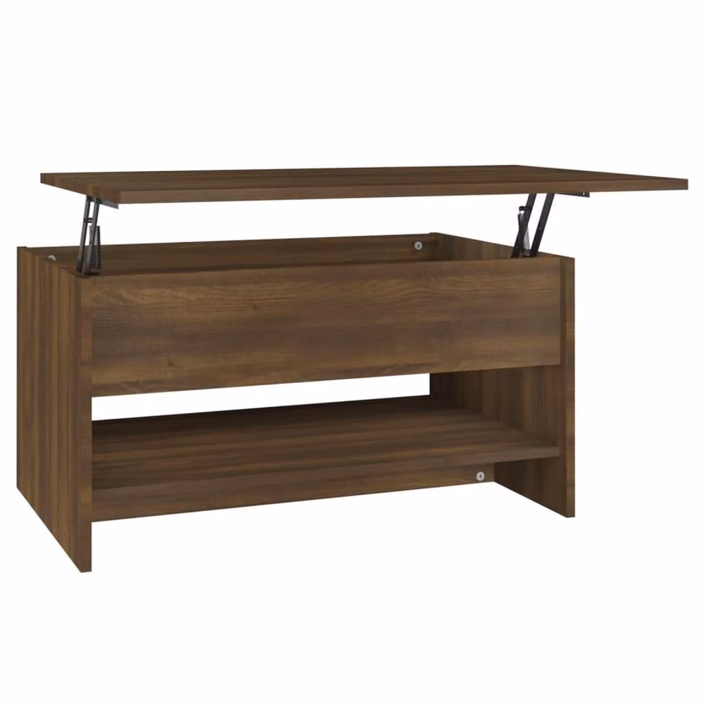 Berkfield Home Modern Brown Oak Coffee Table with Lift Mechanism, W/D/H: 80 x 50 x 40 cm – 2