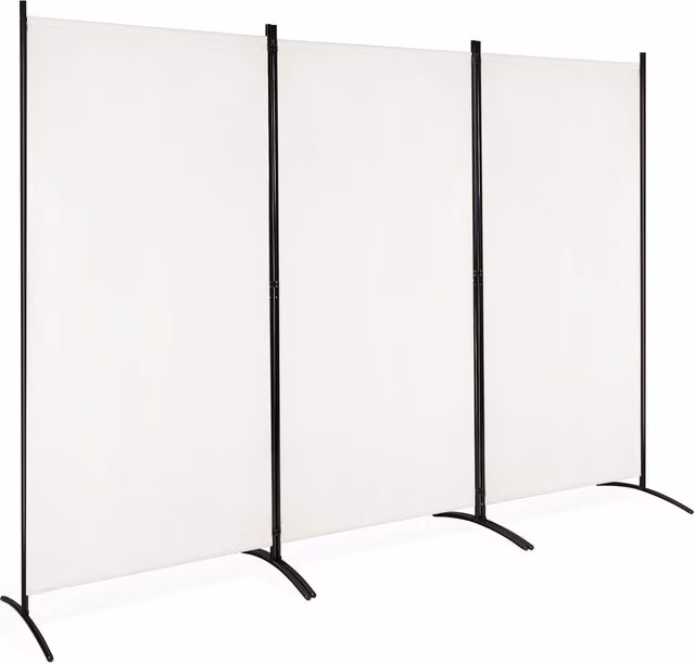 Costway 3 Panel Freestanding Folding Room Divider in White